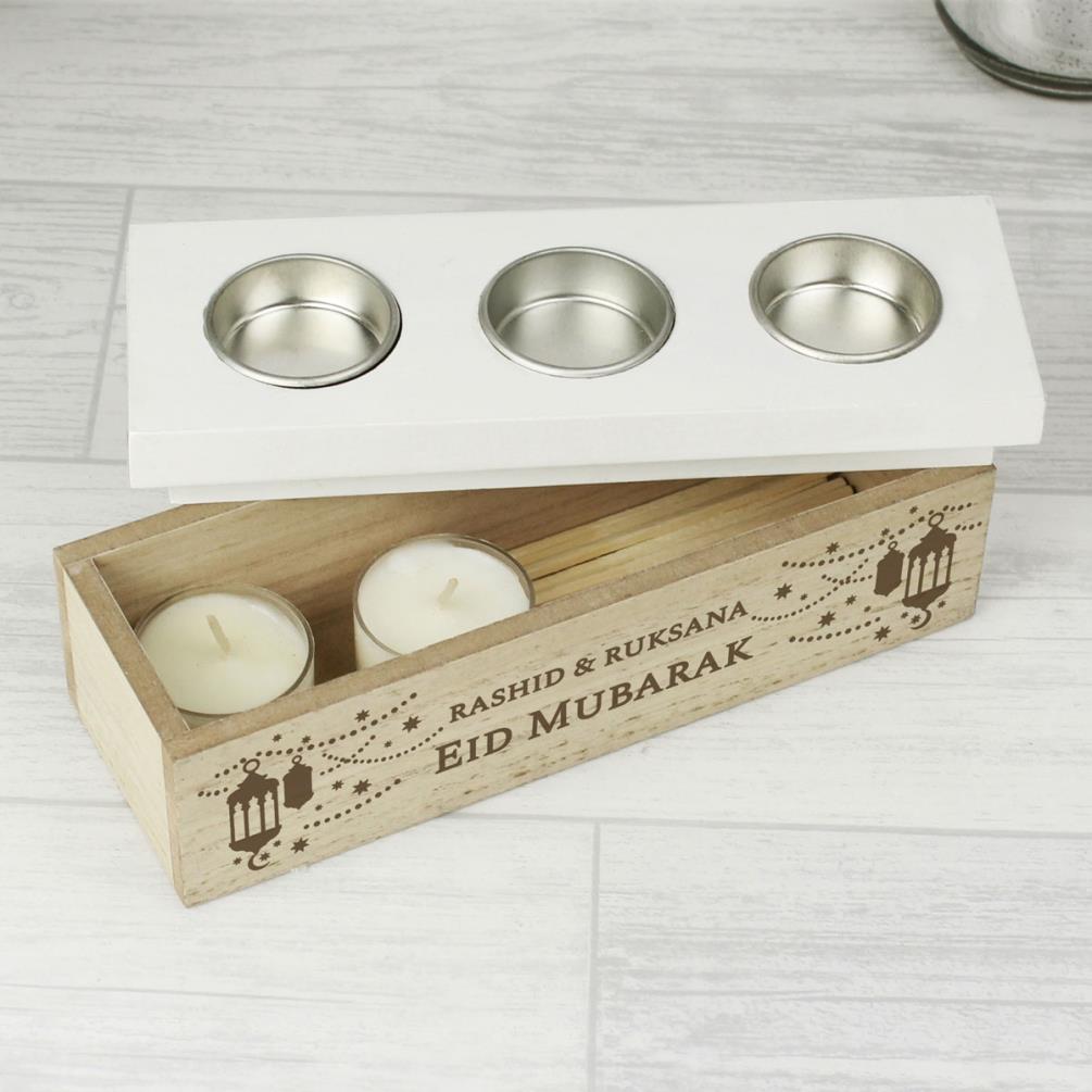 Personalised Eid Triple Tea Light Box Extra Image 2